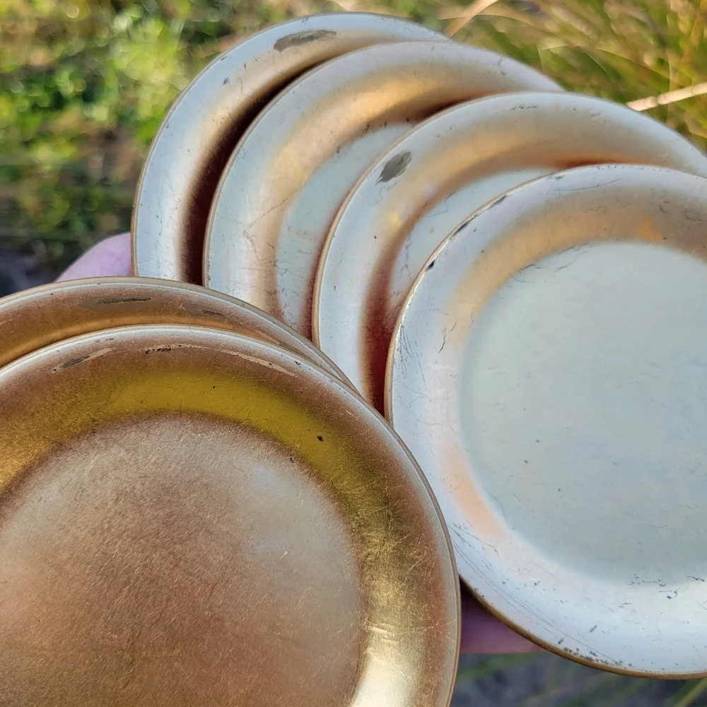 Gold Lacquer Coasters (6) ~ Viking Import Japan ~ 1960s? ~ Versatile ~ Vintage